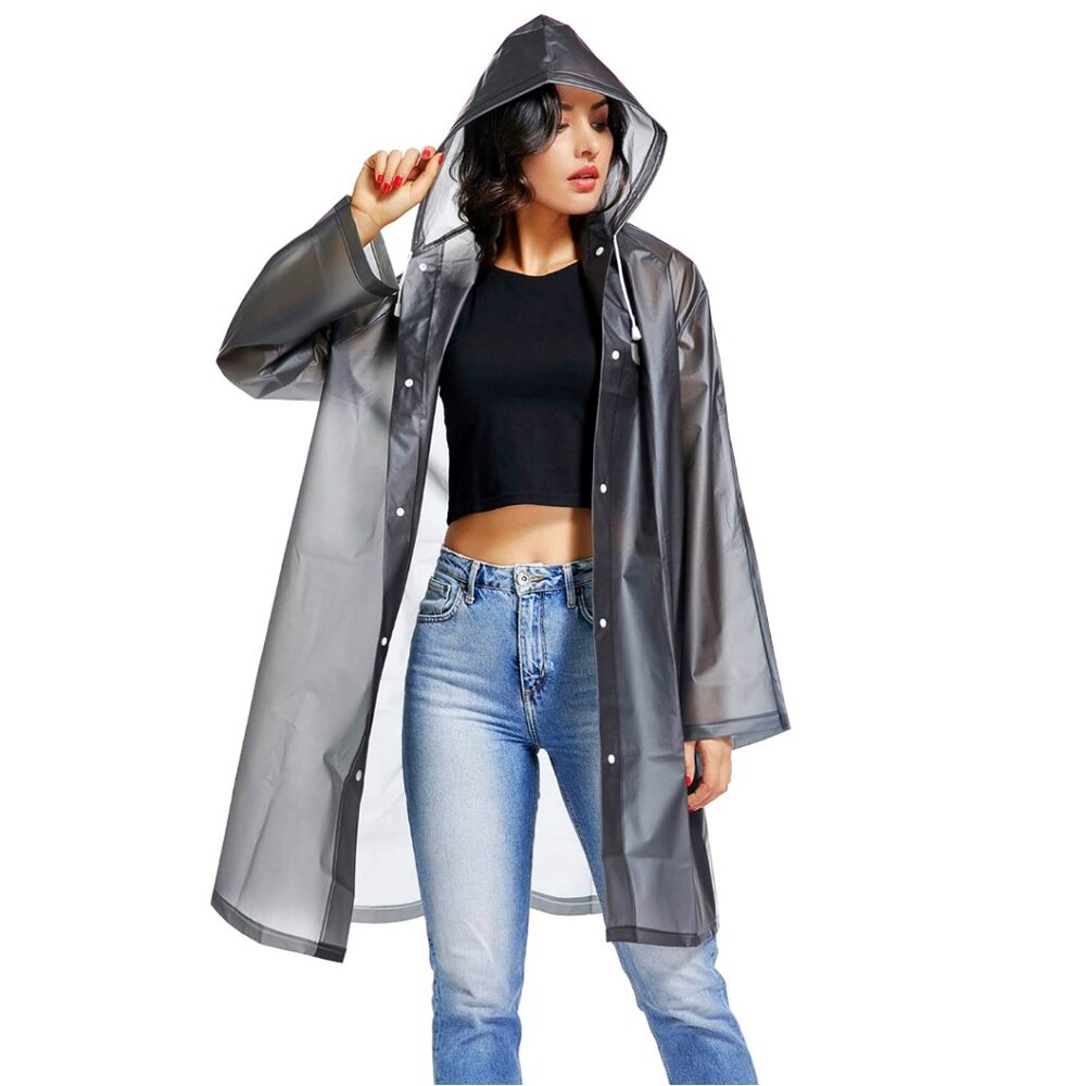 Waterproof Rain Poncho Unisex Reusable Long Cape Oversized Y2K Chic